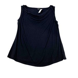 Natorious Black Drape-Neck Knit Tank Sz L NWT